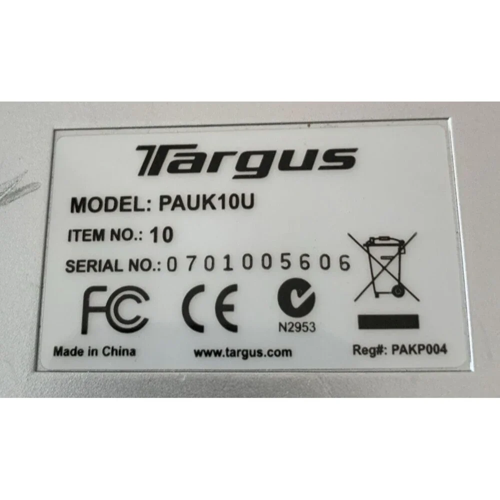 Targus PAUK10U Wired Mini Keyboard – Model A0126554 2006-2010